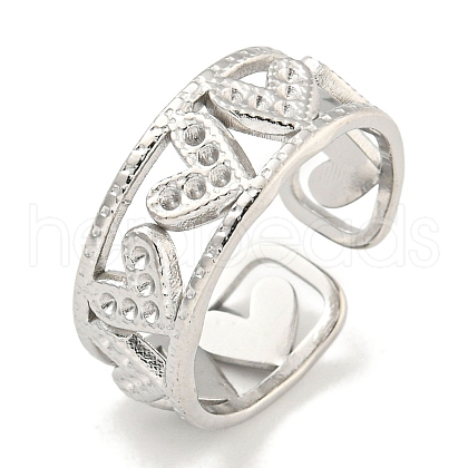 Tarnish Resistant 304 Stainless Steel Cuff Finger Ring Settings STAS-P365-30P-1