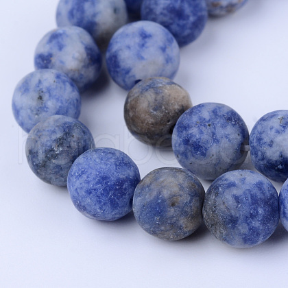Natural Blue Spot Jasper Beads Strands X-G-Q462-6mm-06-1