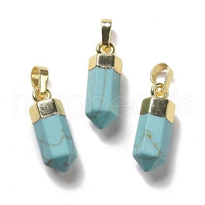Synthetic Turquoise Pointed Pendants G-G737-08J-G-1