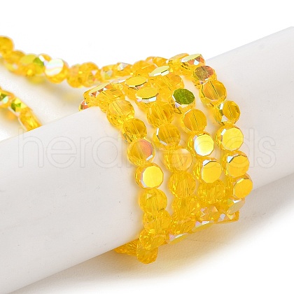 Transparent Electroplate Glass Beads Strands GLAA-Q099-A01-12-1