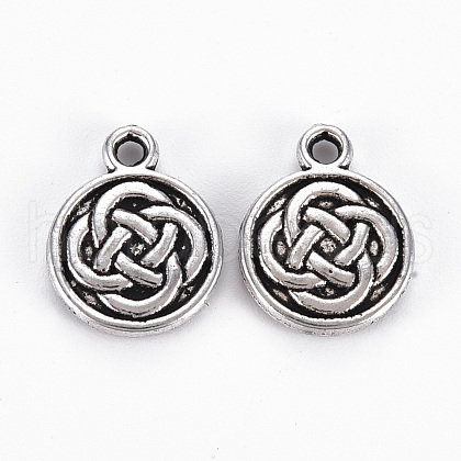 Tibetan Style Alloy lrish Eternity Knot Charms TIBEP-N008-072AS-RS-1
