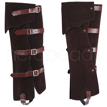 Velvet & Imitation Leather Boot Cover AJEW-WH0415-70A-1