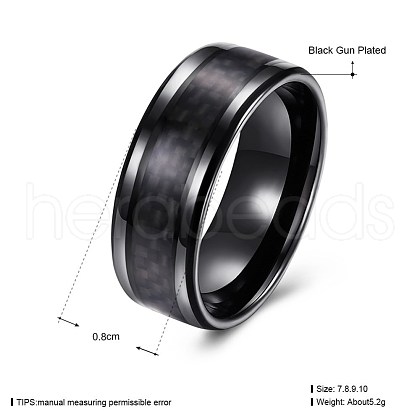 Men's Titanium Steel Finger Rings RJEW-BB27540-B-9-1