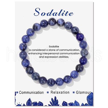 Natural Sodalite Beaded Stretch Bracelets PW-WG7FE75-15-1