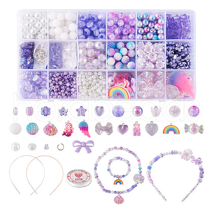 DIY Cute Cartoon Hair Band Bracelet Making Kit DIY-TA0003-88-1
