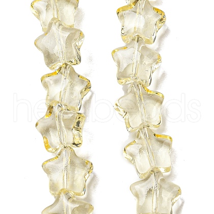 Baking Paint Transparent Glass Beads Strands DGLA-A07-T8mm-KD01-1