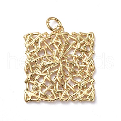 Brass Filigree Pendants ZIRC-G160-40G-1