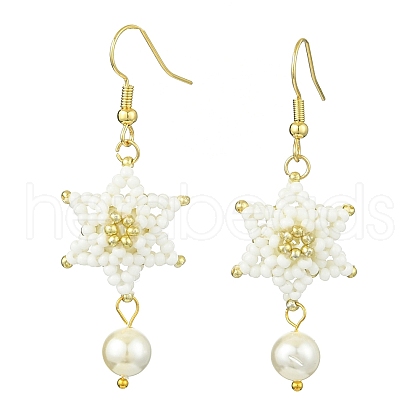 304 Stainless Steel Hexagram Dangle Earrings EJEW-MZ00224-1