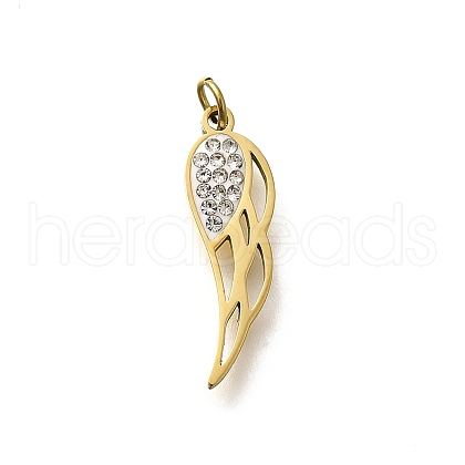 304 Stainless Steel Rhinestone Pendants STAS-R153-43G-1