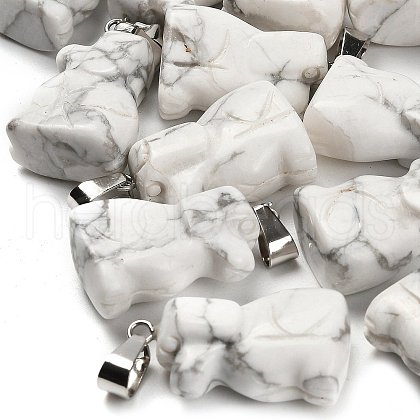 Natural Howlite Pendants G-B127-07P-01-1