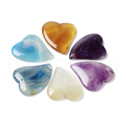 Natural Banded Agate/Striped Agate Pendants G-E601-04-1