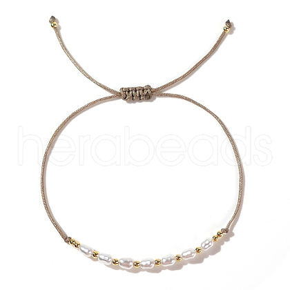 Fashionable Adjustable Plastic Imitation Pearl Braided Bracelets for Women NF7658-1