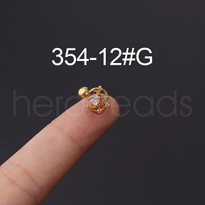 316L Stainless Steel Micro Pave Cubic Zirconia Cartilage Earrings WG094CA-30-1