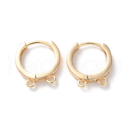 Rack Plating Brass Huggie Hoop Earring Findings KK-S405-01G-1