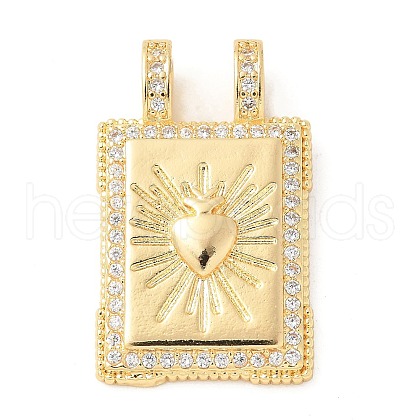 Brass Micro Pave Cubic Zirconia Pendants KK-U053-20G-05-1