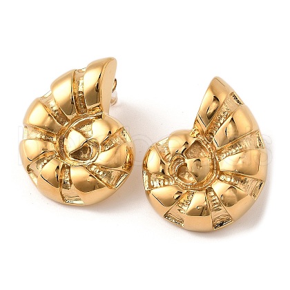 304 Stainless Steel Conch Stud Earrings STAS-Z101-12G-1