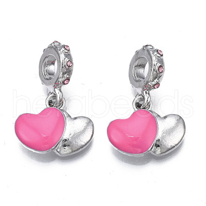 Rack Plating Alloy Enamel European Dangle Charms MPDL-N039-057-1