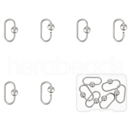 Unicraftale 6Pcs 304 Stainless Steel Screw Carabiner Lock Charms STAS-UN0060-18-1