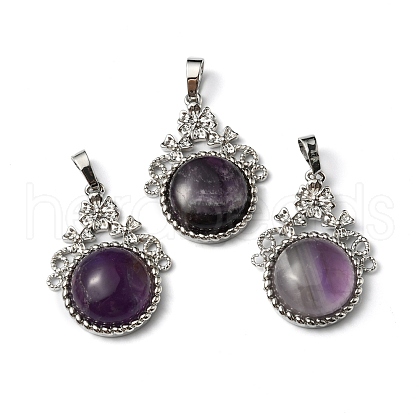 Natural Amethyst Pendants G-P498-01P-05-1