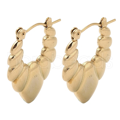 Oval 201 Stainless Steel Half Hoop Earrings for Women EJEW-G385-18G-1