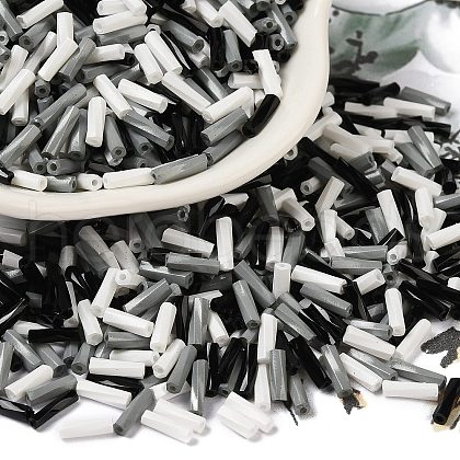 Baking Painted Glass Twist Bugle Beads SEED-C004-02K-1