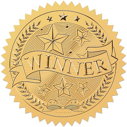 Self Adhesive Gold Foil Embossed Stickers DIY-WH0575-038-1