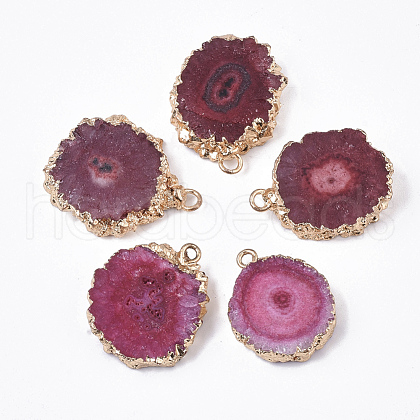 Natural Druzy Agate Pendants G-N325-04D-1