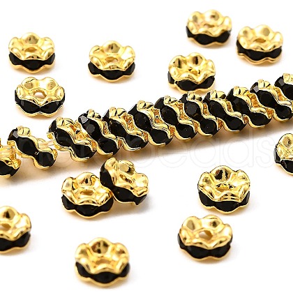 Brass Rhinestone Spacer Beads RSB028NF-04G-1