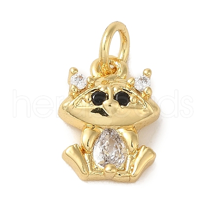 Brass Micro Pave Clear Cubic Zirconia Pendants KK-R162-015B-G-1