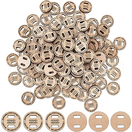 BENECREAT Undyed Wood Connectors Charms WOOD-BC0001-05-1