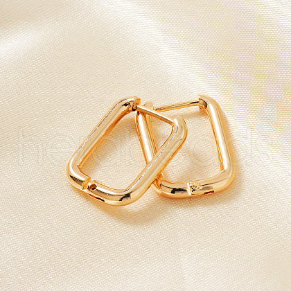 Elegant Rectangle Brass Hoop Earrings BN8736-2-1