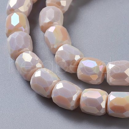 Electroplate Opaque Glass Beads GLAA-F108-10B-07-1