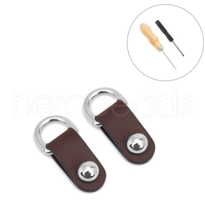 Alloy & PU Leather Suspension Clasps PW-WG1410A-06-1