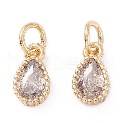 Brass Micro Pave Cubic Zirconia Charms X-ZIRC-E145-76G-1