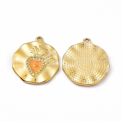 PVD Vacuum Plating 201 Stainless Steel Enamel Pendants STAS-J401-VC1022-1