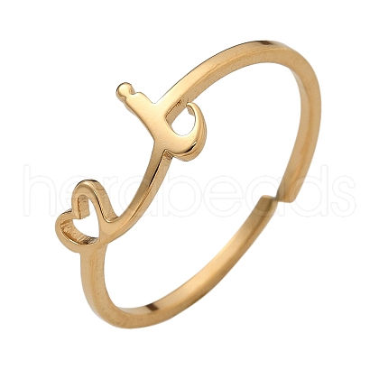 304 Stainless Steel Cuff Rings for Women RJEW-D285-01G-I-1