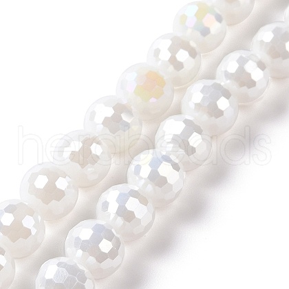 Electroplate Glass Beads Strands GLAA-E036-13E-1