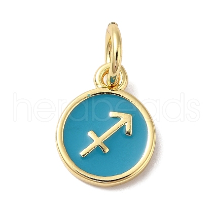 Real 18K Gold Plated Brass Enamel Charms KK-L216-001G-C05-1