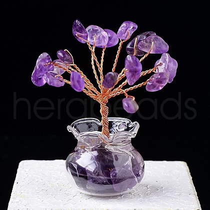 Natural Amethyst Chips Tree Decorations PW-WG17210-05-1