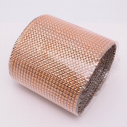 24 Rows Plastic Mesh Rhinestone Trimming DIY-WH0183-43B-1