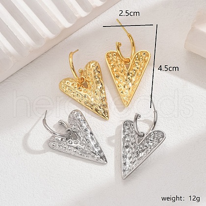 Vintage Copper Heart Earrings for Women YX2497-1-1