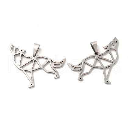 Non-Tarnish 201 Stainless Steel Origami Pendants STAS-K251-033P-1