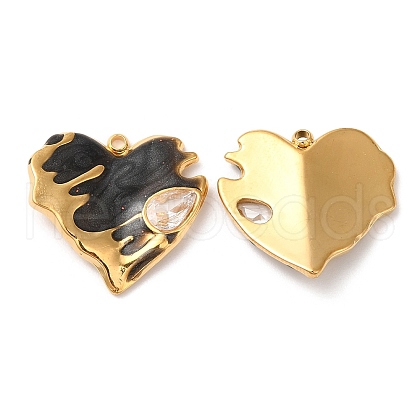 304 Stainless Steel Enamel Pendants STAS-K256-07G-05-1