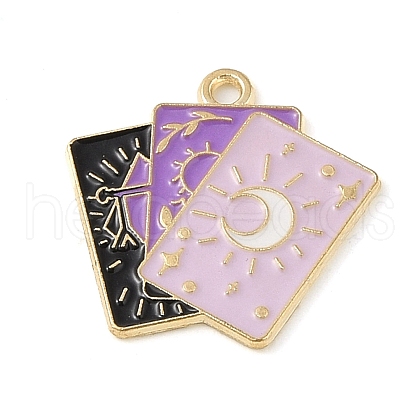 Tarot Style Alloy Eanaml Pendants PALLOY-S184-02G-C-1