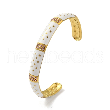304 Stainlee Steel Enamel Open Cuff Bangles BJEW-Z063-01B-1