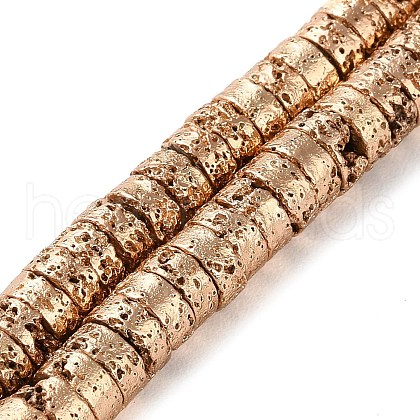 Electroplated Natural Lava Rock Beads Strands G-I360-A01-02-1