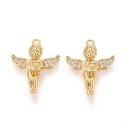 Brass Micro Pave Cubic Zirconia Pendants KK-N263-91G-1