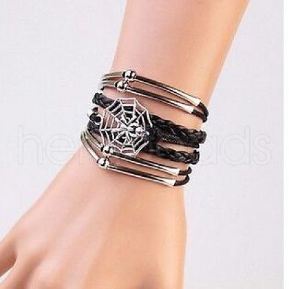 Suede & Imitation Leather Cord Knitted Multi-strand Bracelets WGD6FE3-12-1