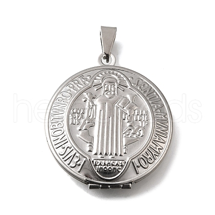 316 Stainless Steel Locket Pendants STAS-C123-04A-P-1