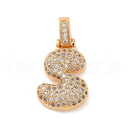Brass Micro Pave Cubic Zirconia Pendants KK-C076-29S-G01-1